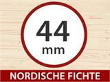 Gartenhaus aus Holz mit Schuppen Maardu 3,9x2,4x2,51m, 44mm, Natur