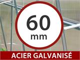 Extension pour la serre en polycarbonate, Arrow, 6m², 3x2m, Argent