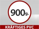 Zelthalle, Rundbogenhalle 10x15x5,54m mit Schiebetür, PVC, Weiß/Grau Zelthalle, Rundbogenhalle 10x15x5,54m mit Schiebetür, PVC, Weiß/Grau