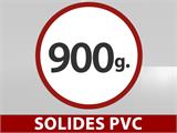 Tente de stockage, tunnel agricole 10x15x5,54m, PVC, Blanc/Gris Tente de stockage, tunnel agricole 10x15x5,54m, PVC, Blanc/Gris