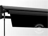 Awning w/Crank handle, 3.95x3 m, Black/Black Frame