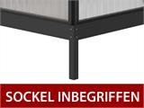 Orangerie, Pavillon aus Glas 12m², 4,2x2,86x2,84m mit Sockel, Schwarz