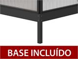 Orangerie, gazebo feito de vidro 8,06m², 2,82x2,86x2,8m c/base, Preto