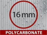 Tonnelle adossée Expert avec toit en polycarbonate, 3x4m, Anthracite