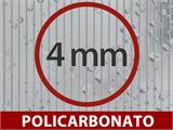 Invernadero en policarbonato 3,64m², 1,9x1,92x2,01m c/base, Negro