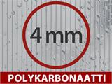 Kasvihuone Polykarbonaatti Jatkopala, Duo, 4m², 2x2m, Hopea