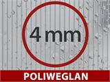 Szklarnia przyścienna z poliwęglanu, 2,4m², 1,25x1,92x2,21m z podstawą, Czarny