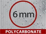 Serre en verre/polycarbonate ZEN 6,25m², 2,5x2,5x2,28m, Noir