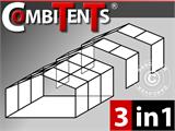 Tente de réception, SEMI PRO Plus CombiTents® 5x10m 3-en-1, Blanc