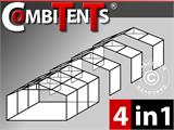 Tente de réception, SEMI PRO Plus CombiTents® 8x12 (2,6)m 4-en-1, Blanc