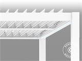 Pergola bioclimatique San Pablo avec portes coulissantes, 3x4m, Blanc