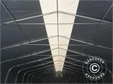 Carpa grande de almacén PRO 6x12x3,7m PVC con panel tragaluz de techo, Gris Carpa grande de almacén PRO 6x12x3,7m PVC con panel tragaluz de techo, Gris