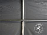 Carpa grande de almacén PRO 6x12x3,7m PVC con panel tragaluz de techo, Gris Carpa grande de almacén PRO 6x12x3,7m PVC con panel tragaluz de techo, Gris