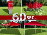 Tente pliante FleXtents PRO 4x6m Rouge, avec 8 cotés