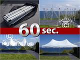 Tente pliante FleXtents PRO Peak Pagoda 4x6m Blanc, Incl. 8 parois latérales