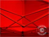 Faltzelt FleXtents PRO 3x3m Rot, mit 4 Seitenwänden