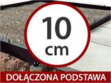 Szklarnia szklana 2,44x3,68x2,34m z podstawą i ozdobnym zwieńczeniem dachu, 8,97m², Czarna Szklarnia szklana 2,44x3,68x2,34m z podstawą i ozdobnym zwieńczeniem dachu, 8,97m², Czarna