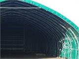 Tente de stockage/tunnel agricole 15x15x7,42m avec porte coulissante, PVC, Vert