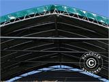 Storage shelter, arched tent 10x15x5.54 m w/sliding gate, PVC, Green Storage shelter, arched tent 10x15x5.54 m w/sliding gate, PVC, Green