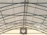 Capannone tenda/tunnel agricolo 15x15x7,42m con portone scorrevole, PVC, Bianco/Grigio