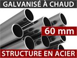 Tente de stockage, tunnel agricole 10x15x5,54m, PVC, Blanc/Gris Tente de stockage, tunnel agricole 10x15x5,54m, PVC, Blanc/Gris