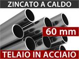 Estensione 2m per capannone tenda/tunnel agricolo 12x16x5,88m, PVC, Bianco/Grigio