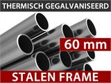 Opslagtent/boogtent 15x15x7,42m met schuifpoort, PVC, Wit/Grijs