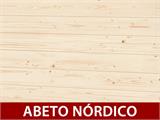 Marquesina para coche de madera con voladizo, 3,6x7,62x2,32m, 23,1m², Madera Natural, SET COMPLETO