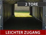 Lagerzelt PRO 6x12x3,7m  PVC mit Dachfenster, Grün