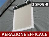 Capannone tenda PRO 8x12x5,2m PVC con pannello centrale, Grigio