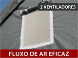 Tenda de armazenagem PRO 7x7x3,8m PVC c/painel de cobertura de teto, Cinza