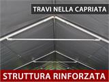 Capannone tenda PRO 8x12x5,2m PVC con pannello centrale, Grigio
