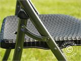 Chaise pliante en imitation rotin 48x57x83cm, Noir, 4 pcs Chaise pliante en imitation rotin 48x57x83cm, Noir, 4 pcs - 1