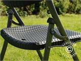 Chaise pliante en imitation rotin 48x57x83cm, Noir, 4 pcs Chaise pliante en imitation rotin 48x57x83cm, Noir, 4 pcs - 2