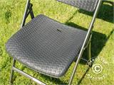 Chaise pliante en imitation rotin 48x57x83cm, Noir, 4 pcs Chaise pliante en imitation rotin 48x57x83cm, Noir, 4 pcs - 4