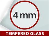 Orangery/gazebo glass 8.06 m², 2.82x2.86x2.8 m w/base, Black