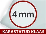 Klaasist kasvuhoone 3x3,68x2,6m koos aluse ja harjaga, 11,04m², Must