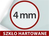Szklarnia szklana 2,44x3,68x2,34m z podstawą i ozdobnym zwieńczeniem dachu, 8,97m², Czarna Szklarnia szklana 2,44x3,68x2,34m z podstawą i ozdobnym zwieńczeniem dachu, 8,97m², Czarna
