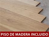 Caseta adosada de madera 2,34x0,95x1,89m, 2,2m², Madera Natural