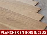 Tonnelle en bois avec plancher, 5,71x4,21x3,71m, 20,3m², Naturel