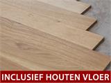 Houten tuinhuisje met vloer, 3,48x3,54x2,59m, 12,1m², Naturel