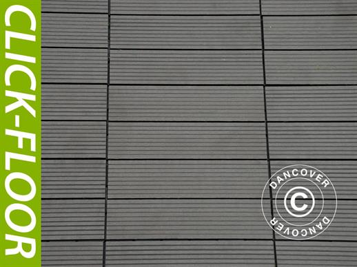 WPC-Terrassenfliesen mit Klick-System, Lines, 30x30cm, 9 St./Box, Grau NUR 1 SET ÜBRIG