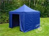 Faltzelt FleXtents Xtreme 50 3x3m Dunkeblau, mit 4 Seitenwänden