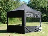 Tente Pliante FleXtents PRO 3x3m Noir, avec 4 cotés