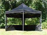 Vouwtent/Easy up tent FleXtents PRO 3x3m Zwart, inkl. 4 zijwande