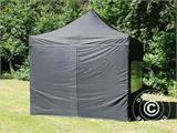 Gazebo pieghevole FleXtents PRO 3x3m Nero, incl. 4 fianchi