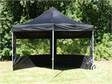 Tente Pliante FleXtents PRO 3x3m Noir, avec 4 cotés