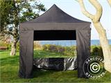 Pop up gazebo FleXtents PRO 3x3 m Black, incl. 4 sidewalls