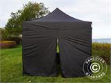 Faltzelt FleXtent PRO 3x3m Schwarz, mit 4 Seitenwänden