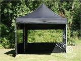 Gazebo pieghevole FleXtents PRO 3x3m Nero, incl. 4 fianchi